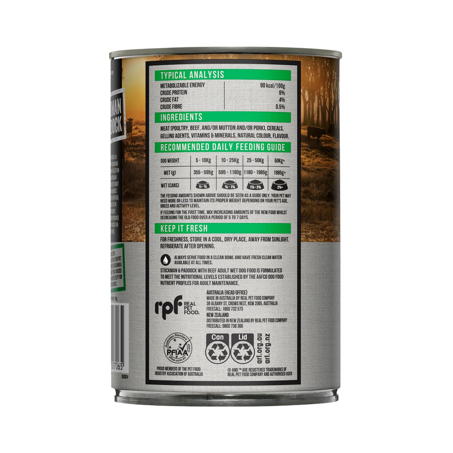 DOG FOOD STOCKMAN PADDOCK  BEEF 12 X 700G CANS
