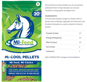 HORSE AND PONY PELLETS MI-COOL  (F5)