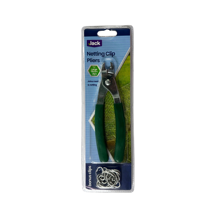 NETTING CLIPS PLIERS GREEN 19MM HANDLE