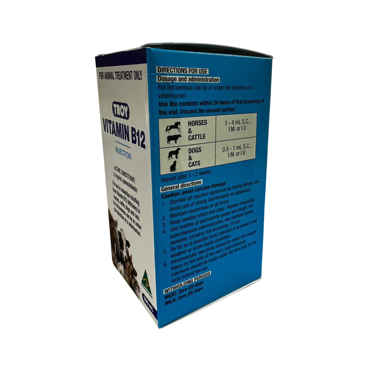 Troy - Vitamin B12 Injection for Animals - 100mL – Northside Produce Agency