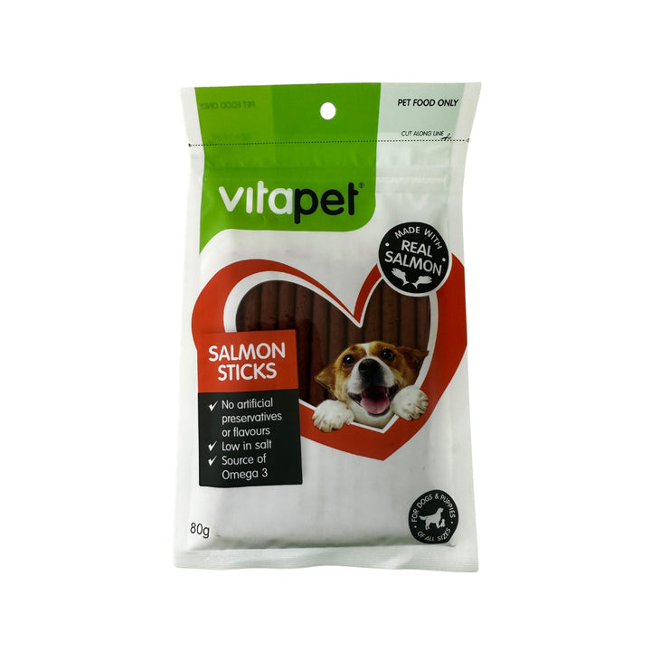 DOG TREAT VP SALMON STICKS 80G