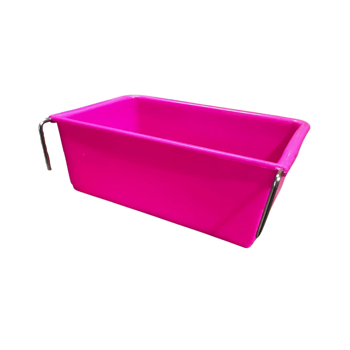 FEEDER RECTANGLE COOP CUPS 17CM PINK