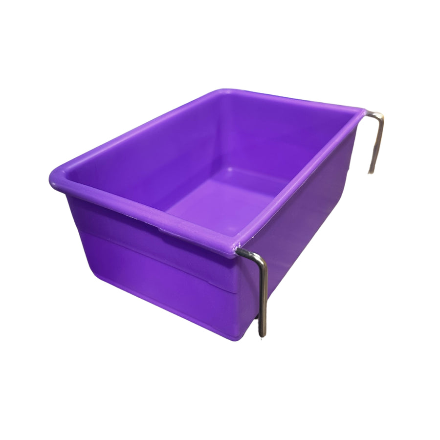 FEEDER RECTANGLE COOP CUPS 17CM PURPLE