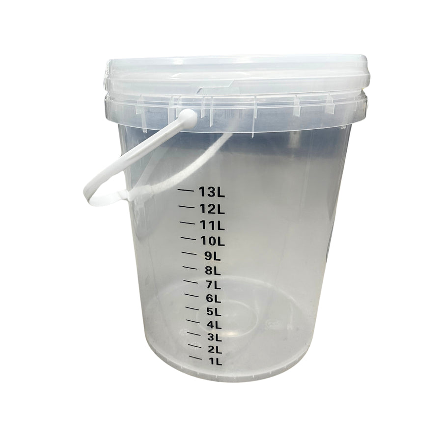 BUCKET WITH LID CLEAR PLASTIC 19L