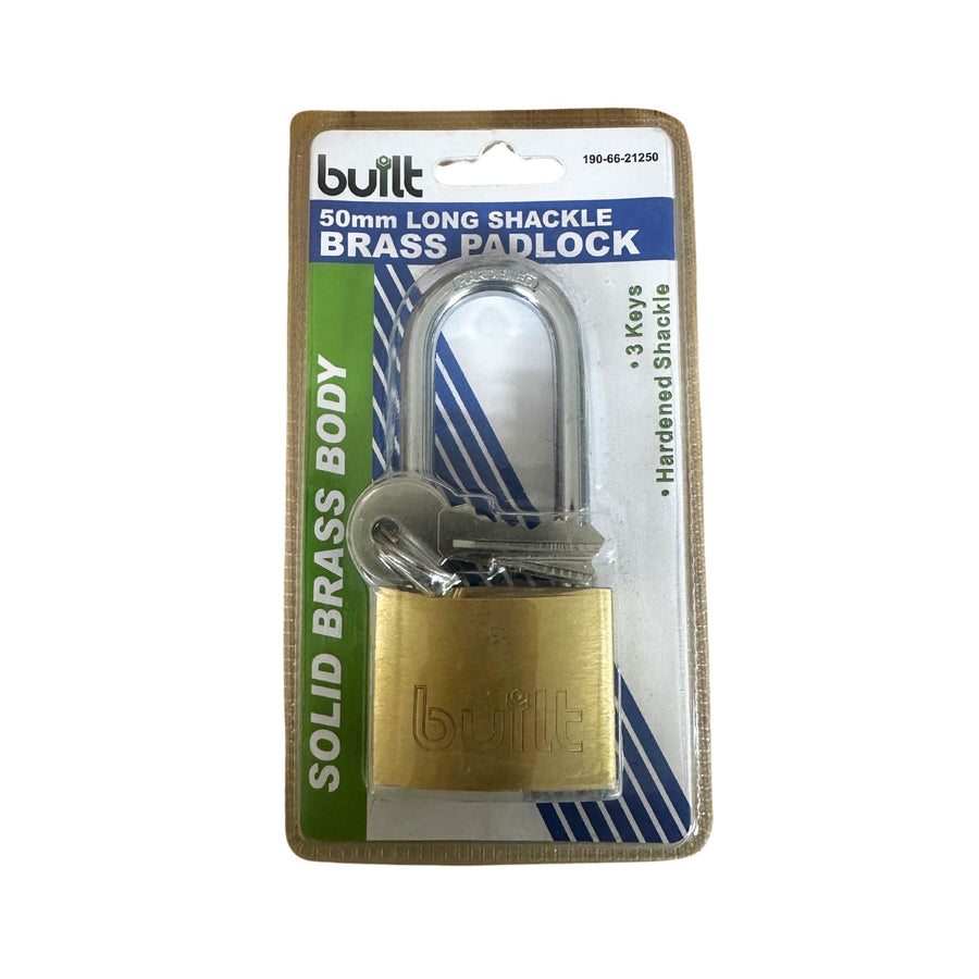 PADLOCK BRASS SHACKLE LONG 50MM