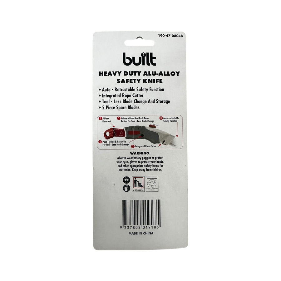 KNIFE SAFETY HEAVY DUTY ALLOY WITH 5 SPARE BLADES