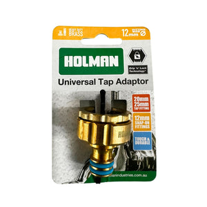 TAP ADAPTOR HOLMAN BRASS 12MM X 20/25MM