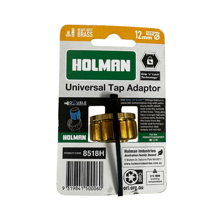 TAP ADAPTOR HOLMAN BRASS 12MM X 20/25MM