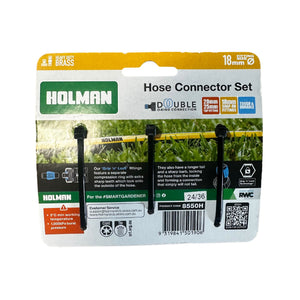 HOSE CONNECTOR SET HOLMAN BRASS 3PCE 18MM