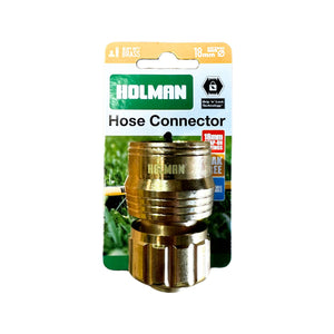 HOSE CONNECTOR HOLMAN BRASS GRIP N LOCK 18MM