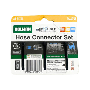 HOSE CONNECTOR SET HOLMAN BRASS 3PCE 12MM