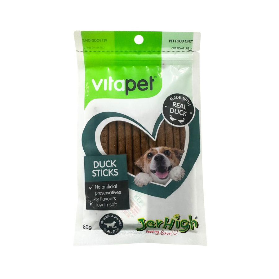 DOG TREAT VP DUCK STICKS 80G