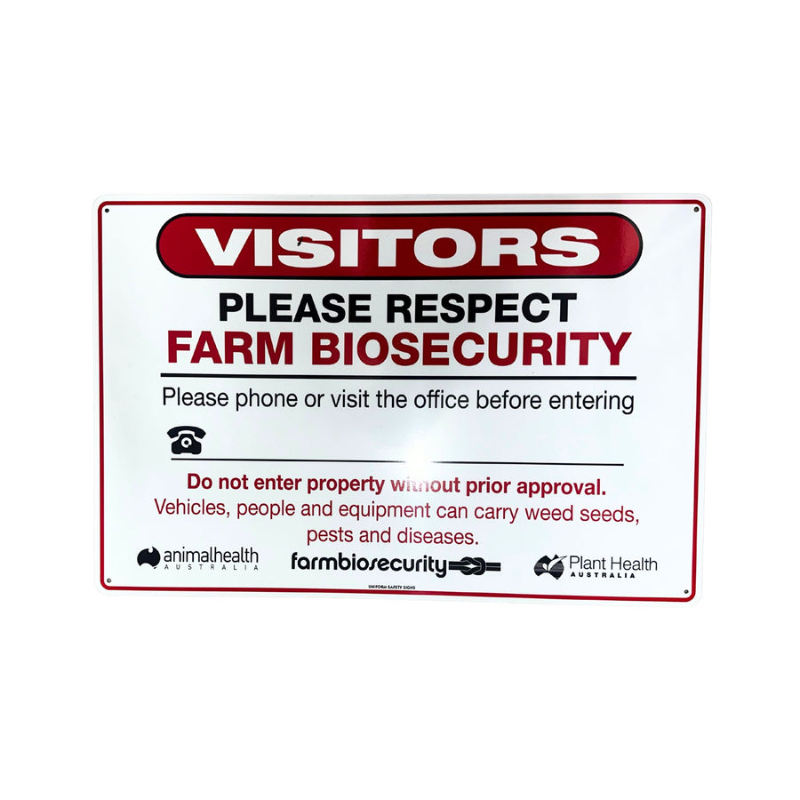 SIGN BIOSECURITY WARNING SIGN METAL EACH