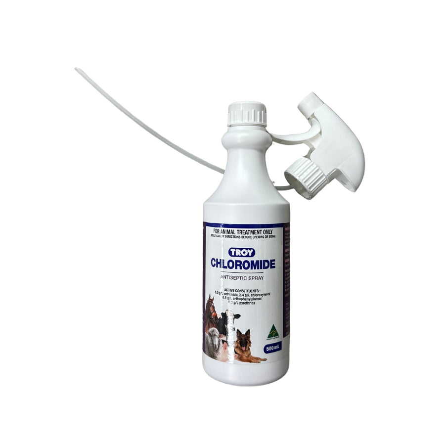 Troy Chloromide Antiseptic Spray – 500mL Animal Health