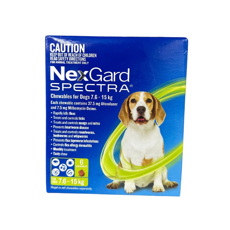 NexGard Spectra Chewables for Medium Dogs (7.6 - 15kg) – Northside Produce  Agency