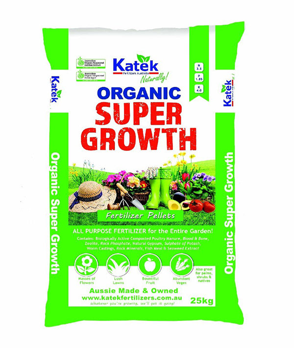 SUPER GROWTH ORGANIC FERTILISER 25KG (H11)