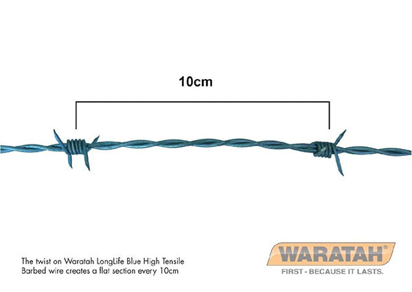 WIRE BARB 1.8mm LONG LIFE (BLUE) HIGH TENSILE x 500m (WARATAH)